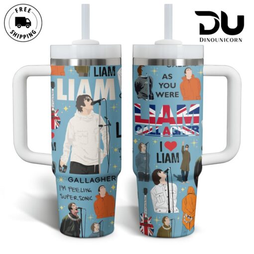 liam gallagher music custom stanley quencher 40oz stainless steel tumbler with handle 8lubb