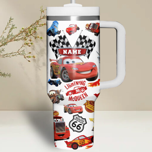 lightning mcqueen cartoon custom stanley quencher 40oz stainless steel