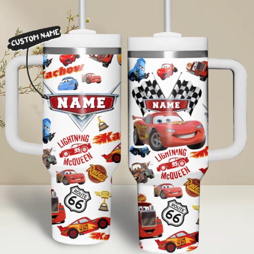 lightning mcqueen cartoon custom stanley quencher 40oz stainless steel wdwzh 1