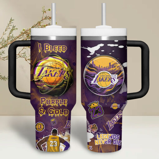 los angeles lakers nba custom stanley quencher 40oz stainless steel tumbler j08k3