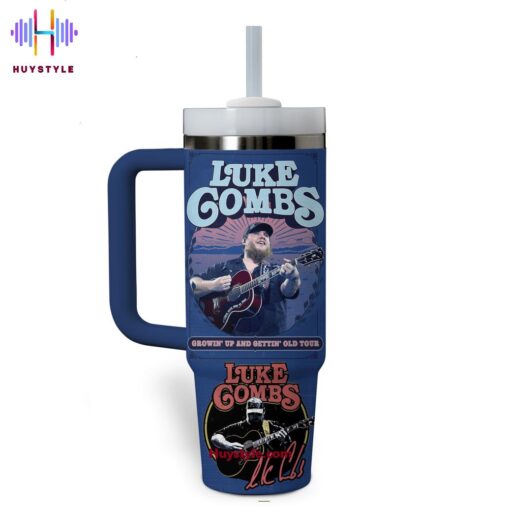 luke combs music custom stanley quencher 40oz stainless steel tumbler with handle o2pdu