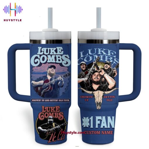 luke combs music custom stanley quencher 40oz stainless steel tumbler with handle zqybj 1