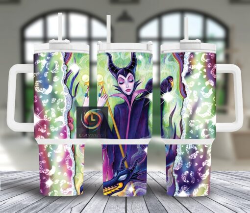 maleficent sleeping beauty disney cartoon custom stanley quencher 40oz stainless steel tumbler with handle ufvfk