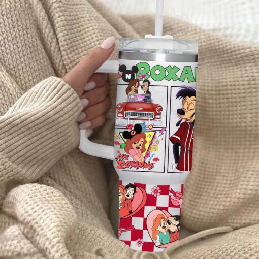 max and roxanne a goofy movie cartoon custom stanley quencher 40oz stainless steel tumbler with handle tapdh