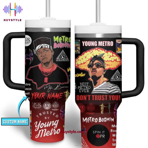 metro boomin music custom stanley quencher 40oz stainless steel tumbler with handle jt7cc