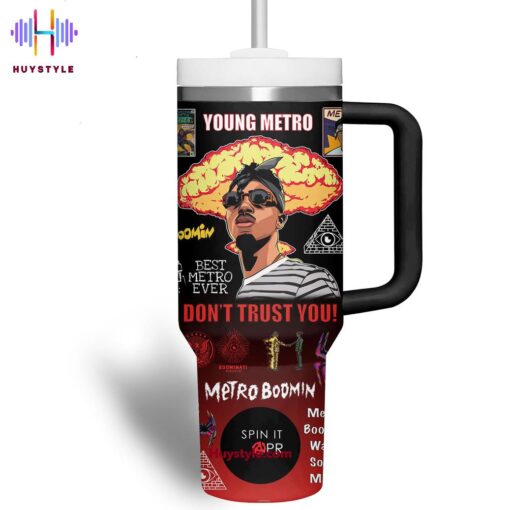 metro boomin music custom stanley quencher 40oz stainless steel tumbler with handle wvmyu