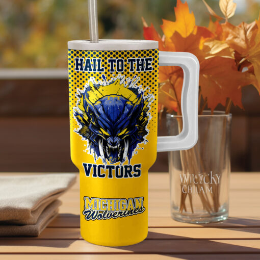 michigan wolverines football ncaa custom stanley quencher 40oz stainless steel pbkfa