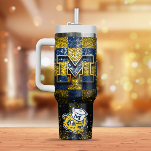 michigan wolverines football ncaa custom stanley quencher 40oz stainless steel tumbler gjwii