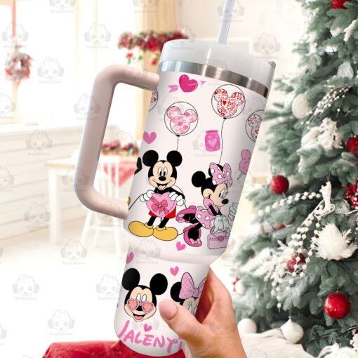 mickey and friends valentines gift disney cartoon custom stanley quencher 40oz stainless steel tumbler with handle c6pty