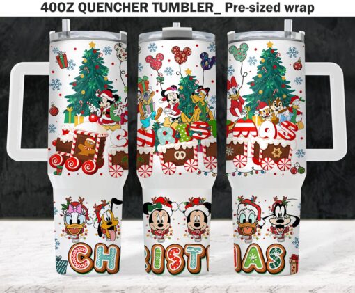 mickey mouse christmas disney cartoon custom stanley quencher 40oz stainless steel tumbler with handle