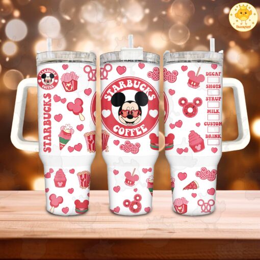 mickey mouse coffee disney cartoon custom stanley quencher 40oz stainless steel tumbler with handle 6djrf 1