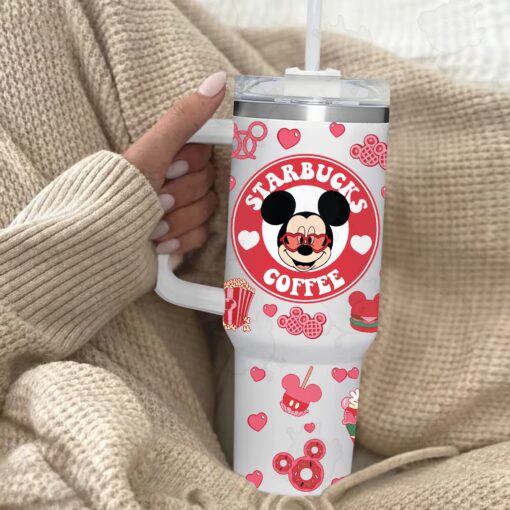 mickey mouse coffee disney cartoon custom stanley quencher 40oz stainless steel tumbler with handle qpemu