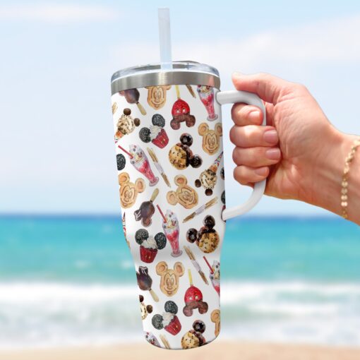 mickey mouse cookie disney cartoon custom stanley quencher 40oz stainless steel tumbler with handle