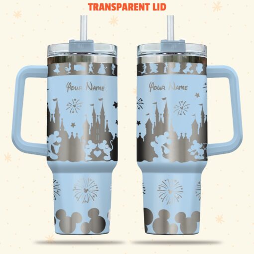 mickey mouse disney castle disney cartoon custom stanley quencher 40oz stainless steel tumbler with handle eds2l 1