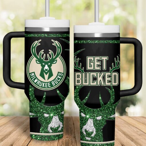 milwaukee bucks nba custom stanley quencher 40oz stainless steel tumbler jisje 1