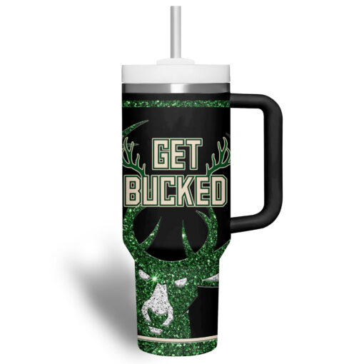 milwaukee bucks nba custom stanley quencher 40oz stainless steel tumbler uhgvq