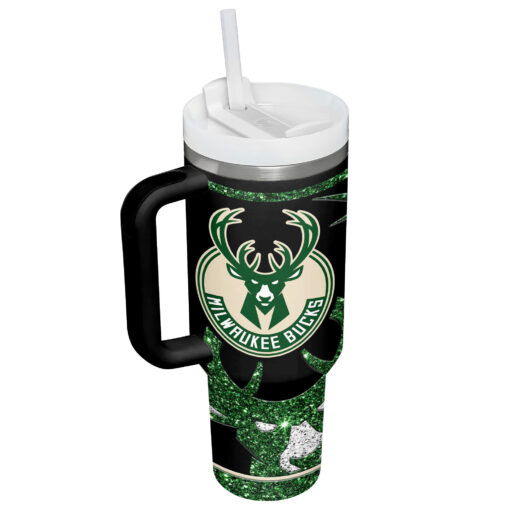 milwaukee bucks nba custom stanley quencher 40oz stainless steel tumbler