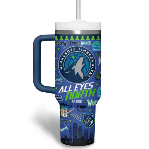 minnesota timberwolves nba custom stanley quencher 40oz stainless steel tumbler 1ssjz