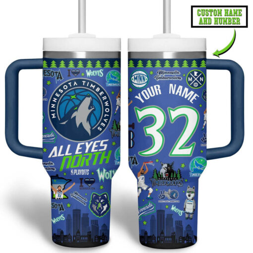 minnesota timberwolves nba custom stanley quencher 40oz stainless steel tumbler nzkqm