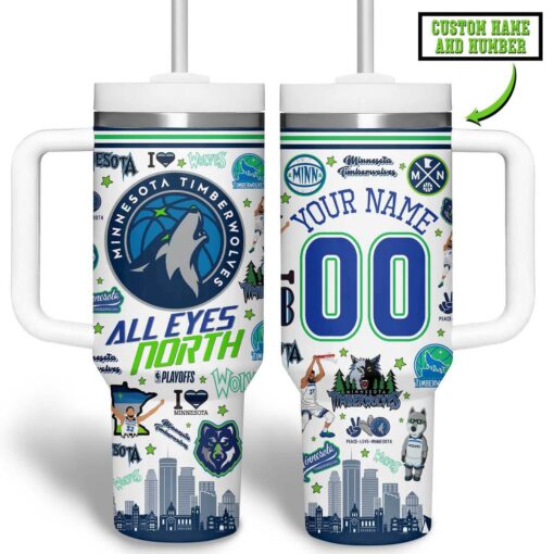 minnesota timberwolves nba custom stanley quencher 40oz stainless steel tumbler omjrm 1