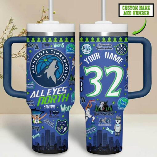 minnesota timberwolves nba custom stanley quencher 40oz stainless steel tumbler