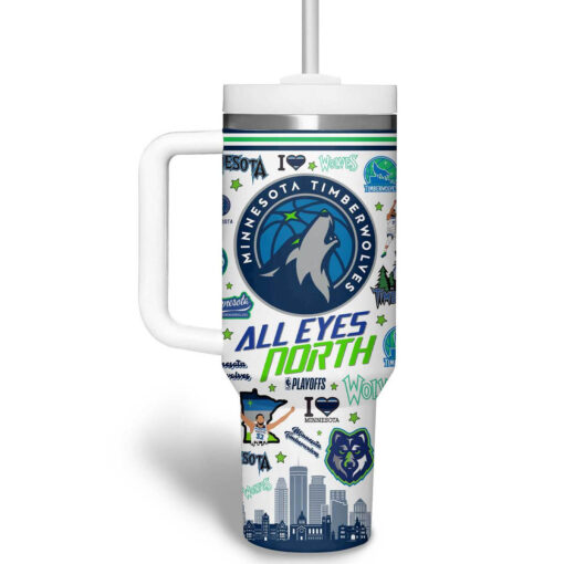 minnesota timberwolves nba custom stanley quencher 40oz stainless steel tumbler zs86p