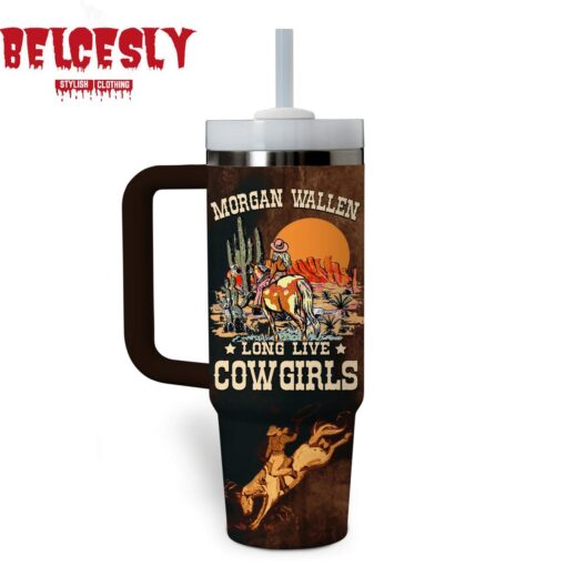 morgan wallen music custom stanley quencher 40oz stainless steel tumbler with handle