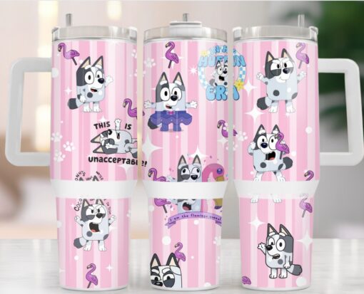 muffin heeler bluey cartoon custom stanley quencher 40oz stainless steel tumbler with handle rd1hv