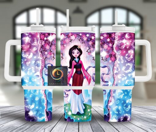 mulan disney cartoon custom stanley quencher 40oz stainless steel tumbler with handle 5ko7g