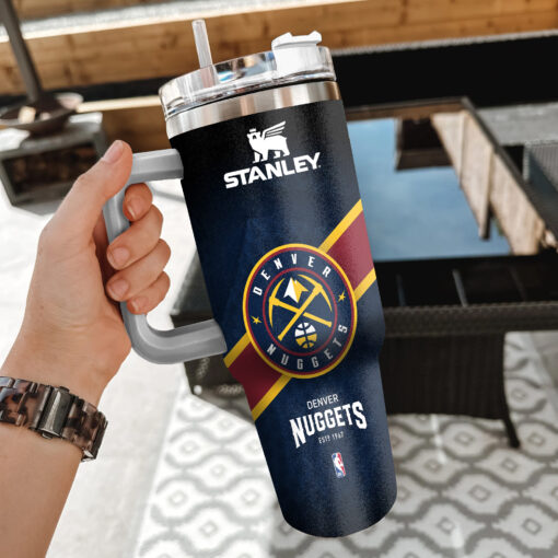 nba denver nuggets custom stanley quencher 40oz stainless steel tumbler with handle fbood 1