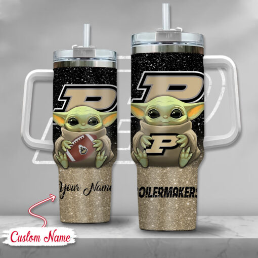 ncaa purdue boilermakers baby yoda custom stanley quencher 40oz stainless steel tumbler with handle omysg 1