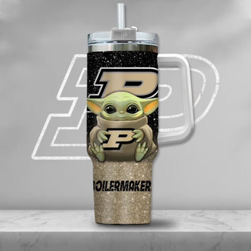 ncaa purdue boilermakers baby yoda custom stanley quencher 40oz stainless steel tumbler with handle znfva