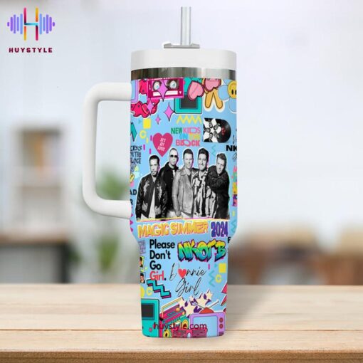 new kids on the block music custom stanley quencher 40oz stainless steel tumbler with handle