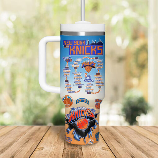 new york knicks nba custom stanley quencher 40oz stainless steel tumbler 6jevb