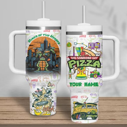 ninja turtles tv series custom stanley quencher 40oz stainless steel tumbler kc7ie