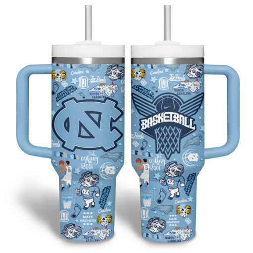 north carolina tar heels basketball ncaa custom stanley quencher 40oz stainless steel tumbler aprjj