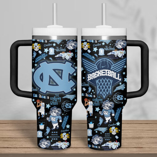 north carolina tar heels basketball ncaa custom stanley quencher 40oz stainless steel tumbler