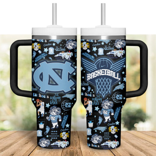 north carolina tar heels basketball ncaa custom stanley quencher 40oz stainless steel tumbler wgona