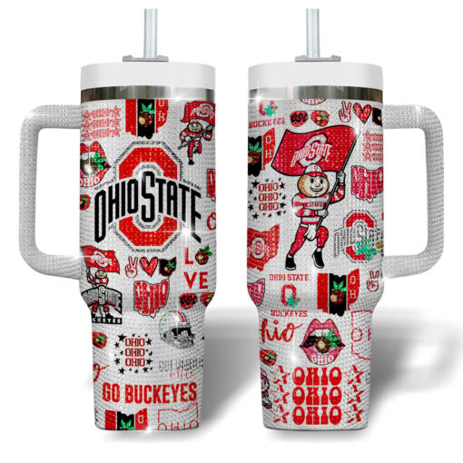 ohio state buckeyes bling ncaa custom stanley quencher 40oz stainless steel tumbler r61na