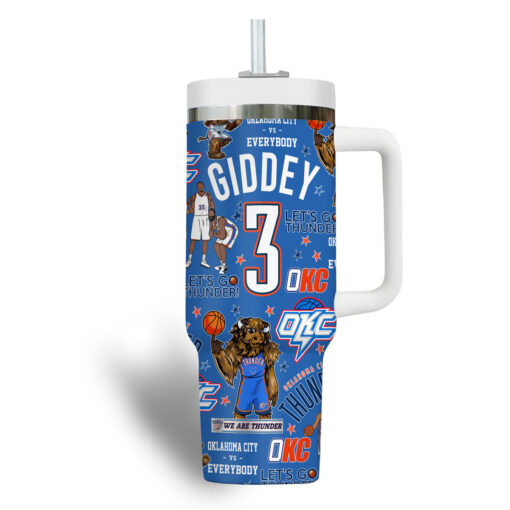 oklahoma city thunder nba custom stanley quencher 40oz stainless steel tumbler