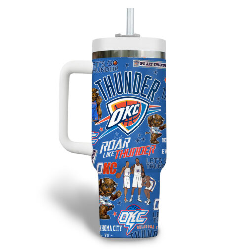 oklahoma city thunder nba custom stanley quencher 40oz stainless steel tumbler 9qvh4