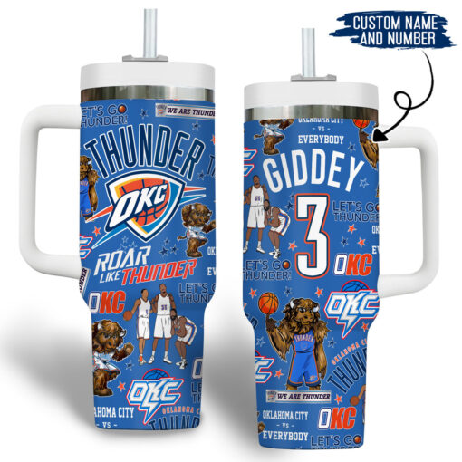 oklahoma city thunder nba custom stanley quencher 40oz stainless steel tumbler kwdz4 1