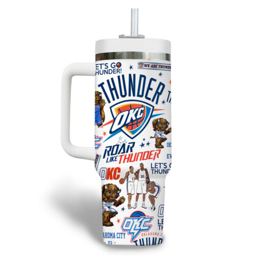 oklahoma city thunder nba custom stanley quencher 40oz stainless steel tumbler nf9yz