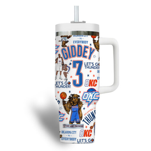 oklahoma city thunder nba custom stanley quencher 40oz stainless steel tumbler zszvr