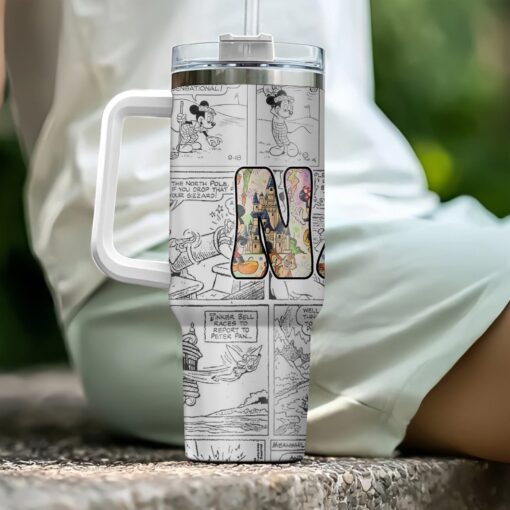 personalized name mickey and friends disney cartoon custom stanley quencher 40oz stainless steel tumbler with handle 2hdbw