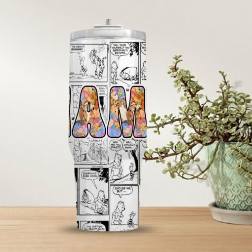 personalized name winnie the pooh disney cartoon custom stanley quencher 40oz stainless steel tumbler with handle 66mpr