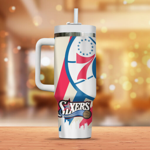 philadelphia 76ers nba custom stanley quencher 40oz stainless steel tumbler