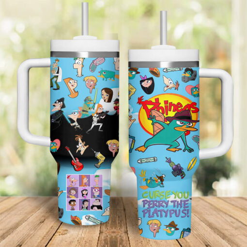 phineas and ferb tv series custom stanley quencher 40oz stainless steel tumbler jovjz