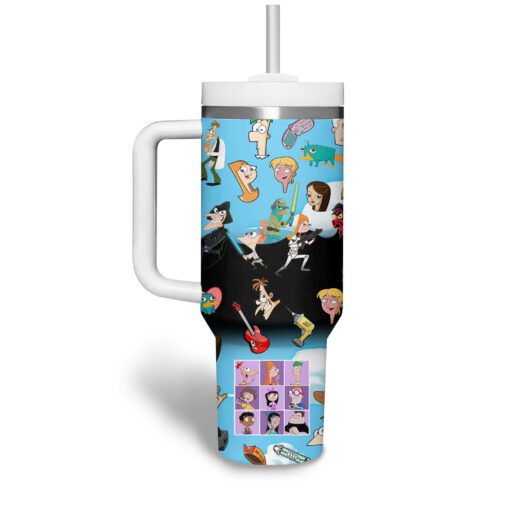 phineas and ferb tv series custom stanley quencher 40oz stainless steel tumbler ojpbg