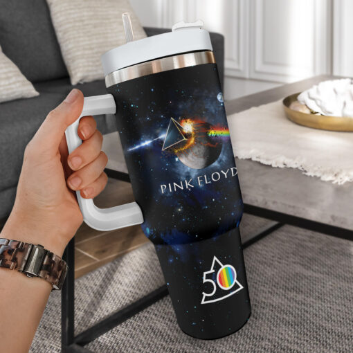 pink floyd music custom stanley quencher 40oz stainless steel tumbler with handle mimdw